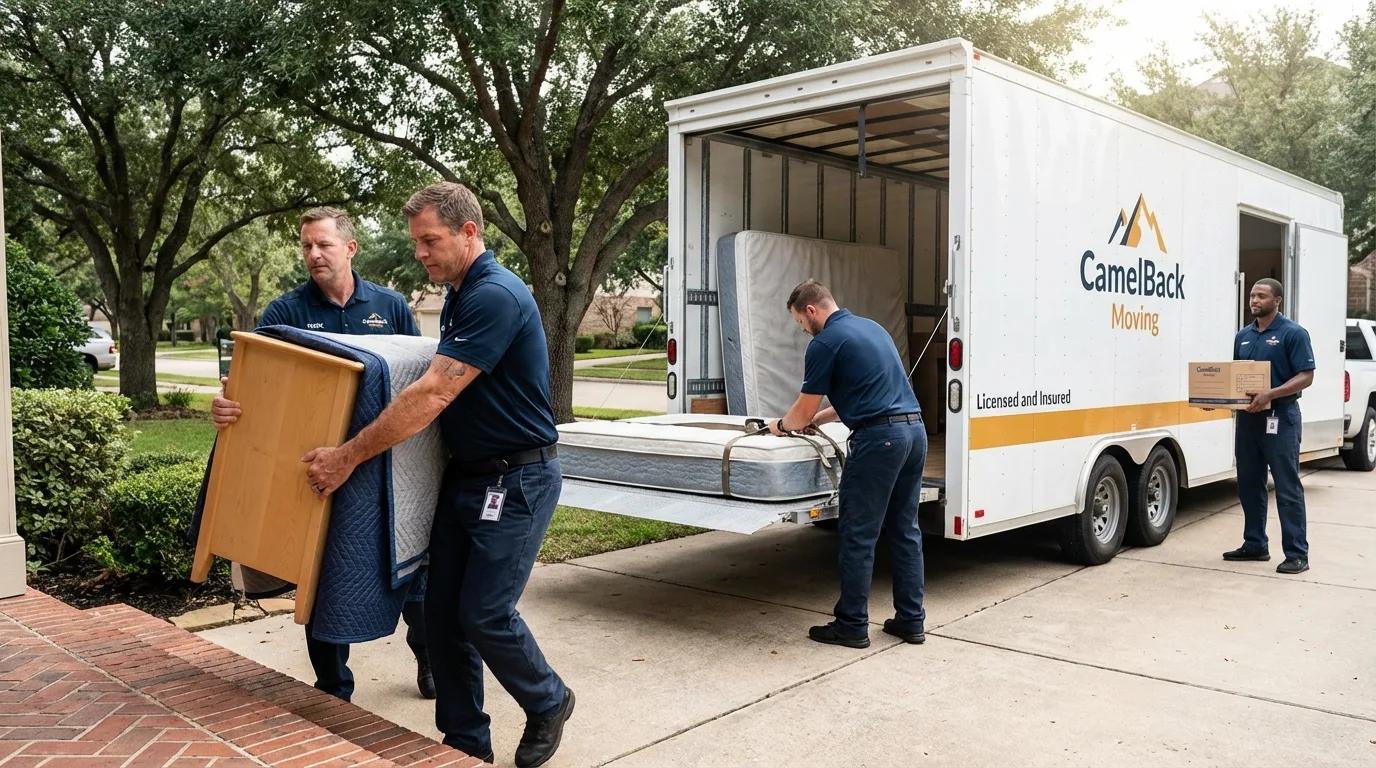 Crew loading residential truck for cross-state move from Gulf Shores, AL