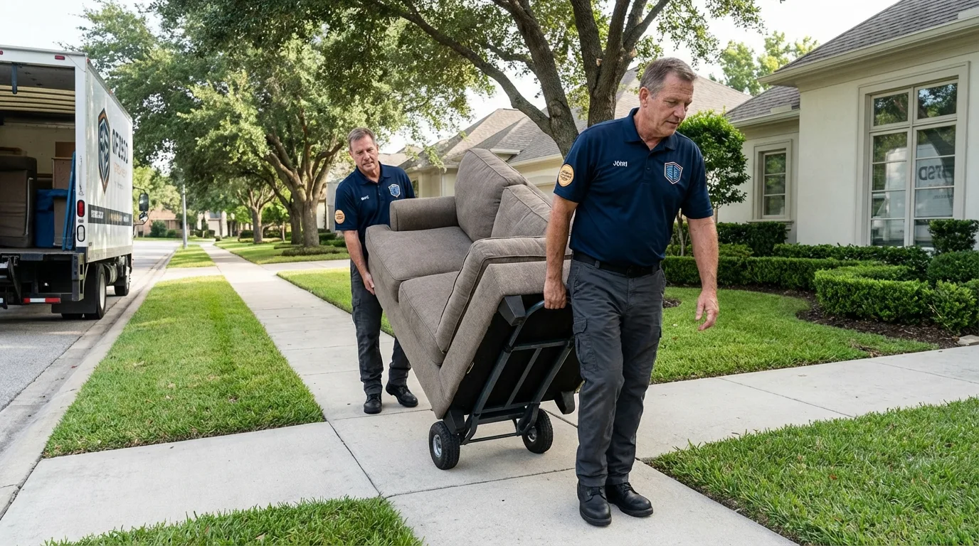 Local residential moving crew loading furniture in Gulf Shores, AL